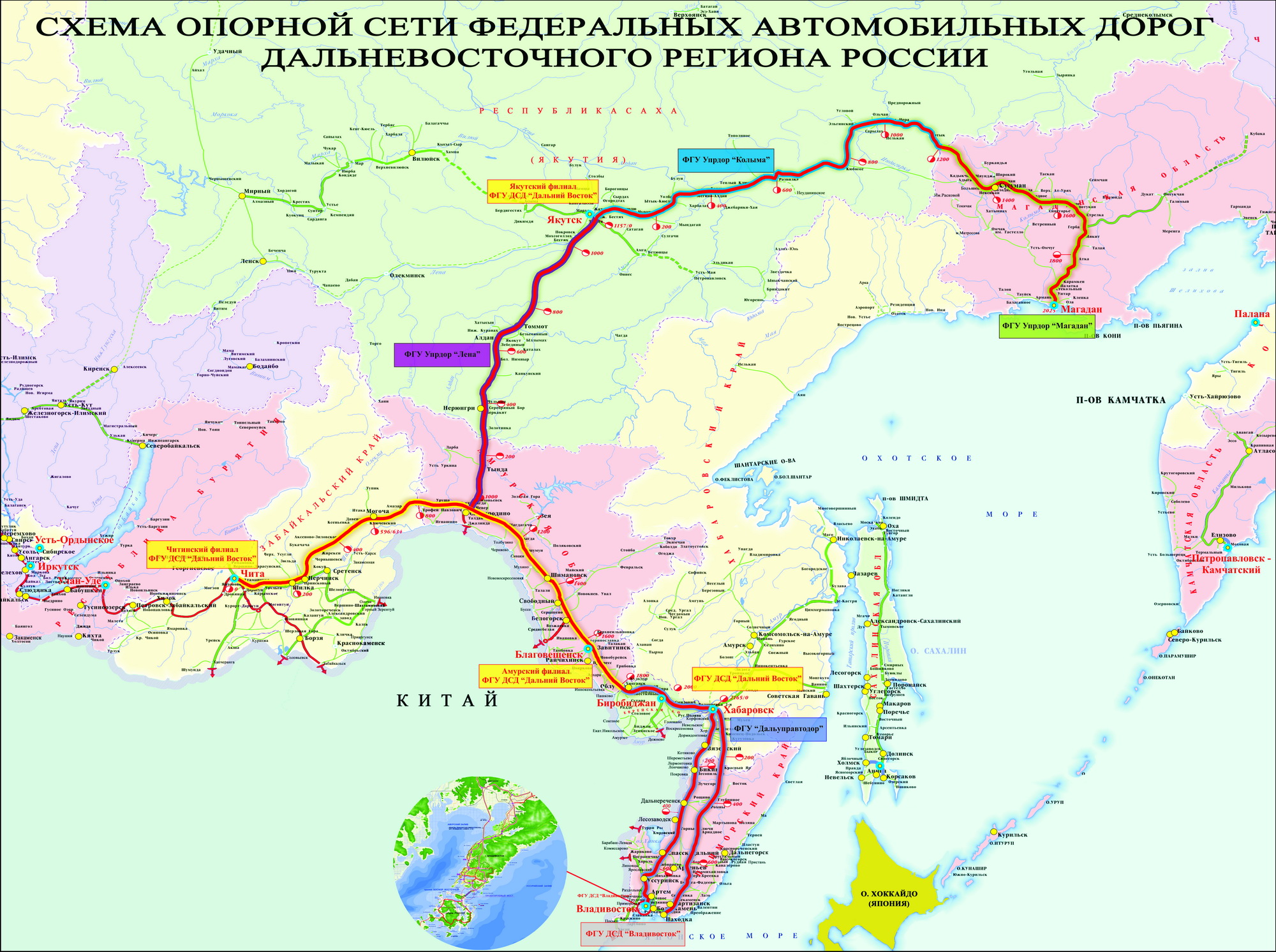 Дальний восток на карте россии с городами