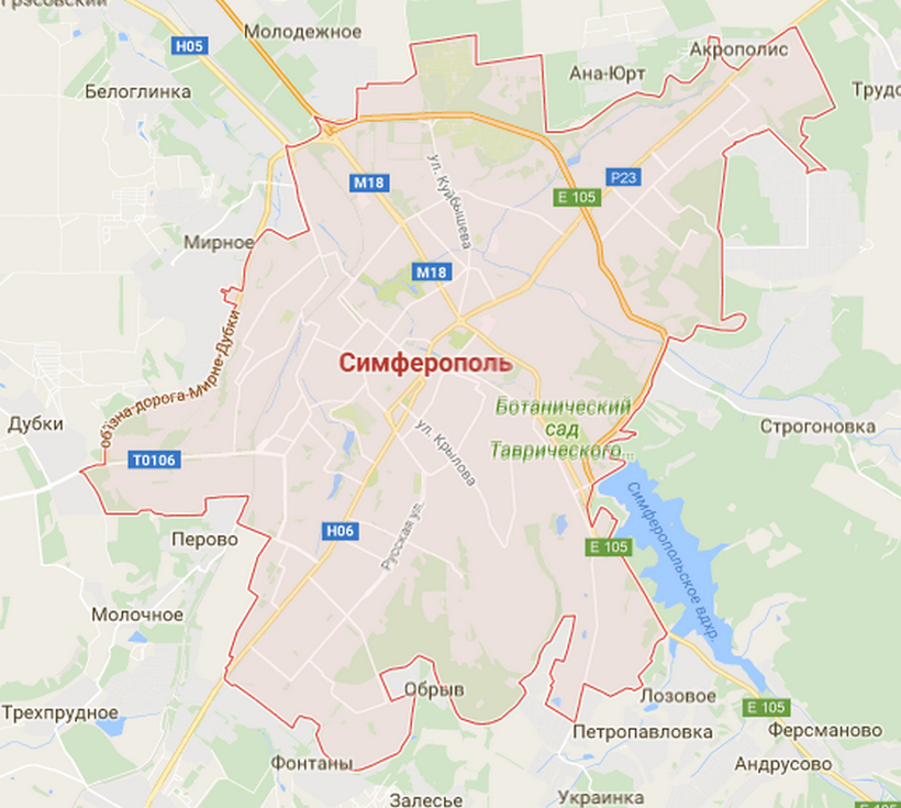 Районы симферополя на карте