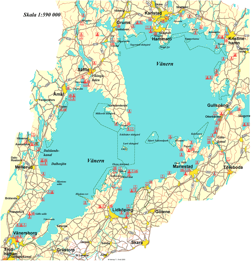 венерн озеро на карте мира