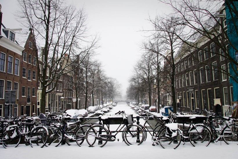 Амстердам в снегу, февраль