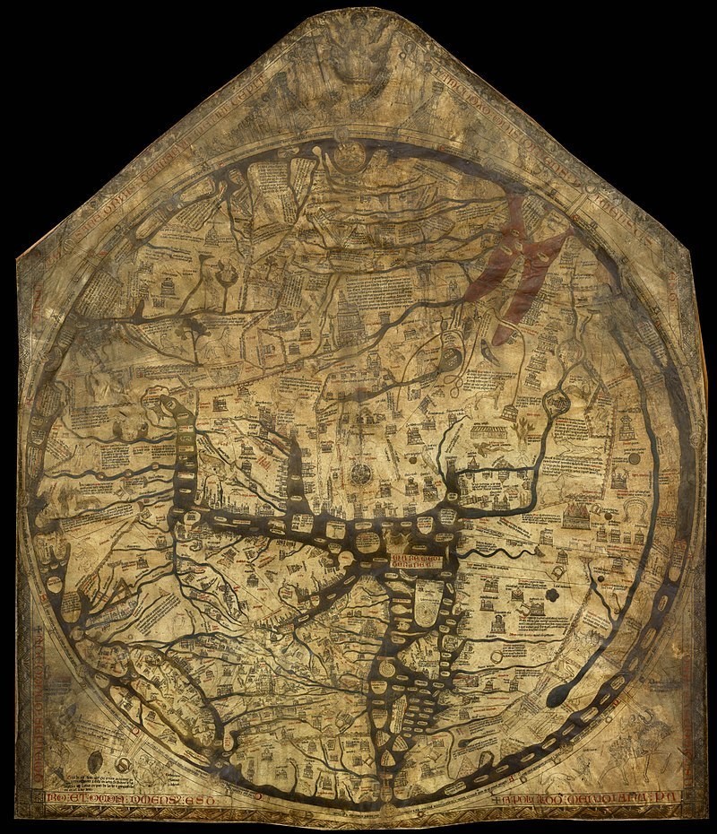 Херефордская карта, рубеж XIII-XIV вв., вид О-Т