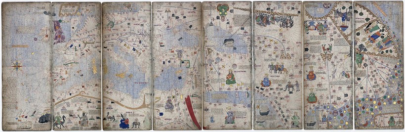 Часть Каталонского атласа мира, 1375 год, портулан (автор: Авраам Крескес, Bibliothèque Nationale de Fance)