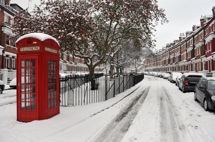 Лондон после снегопада