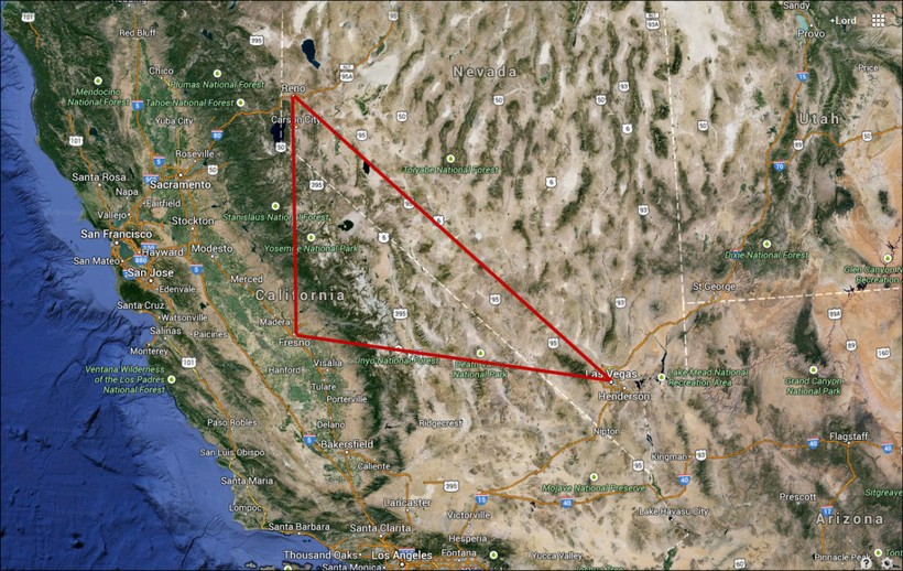Невадский треугольник на карте