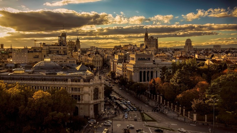 Панорама Мадрида осенью