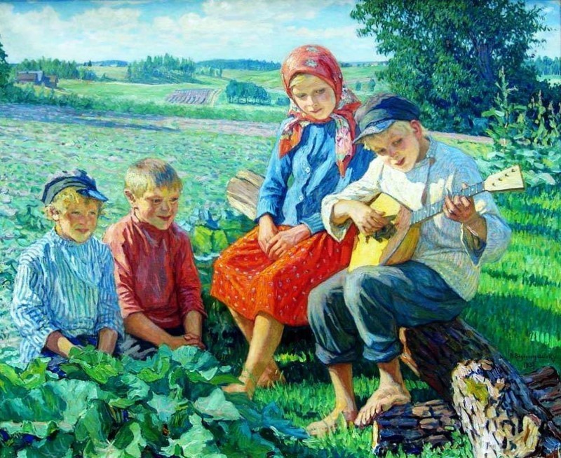 «Игра на балалайке». Николай Богданов-Бельский 
