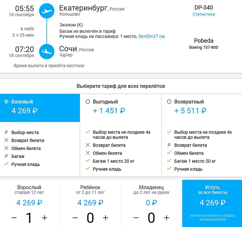 авиабилеты екатеринбург сочи прямой рейс цены