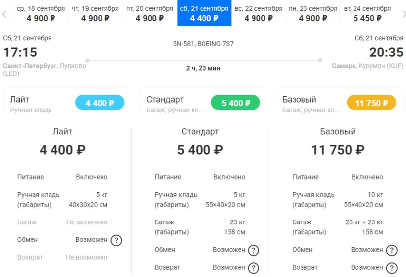 стоимость авиабилетов самара петербург