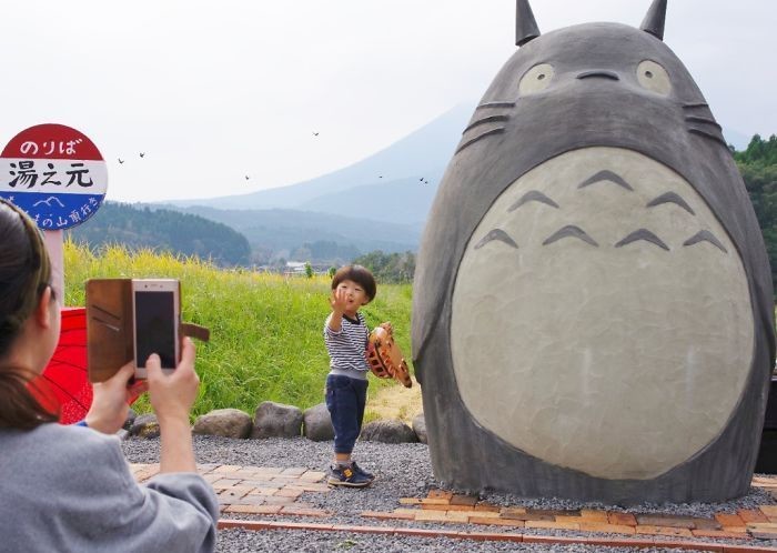 Тоторо прямо на остановке: японцы создали для своей внучки любимого мультгероя