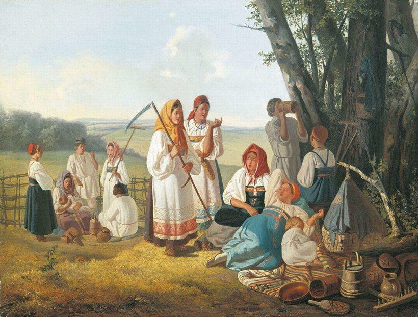 «Отдых на сенокосе», 1840 год. Лавр Плахов