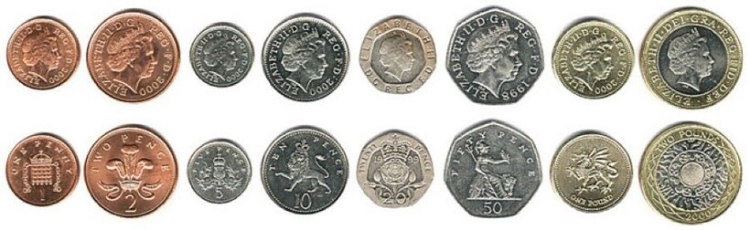 Монеты фунтов стерлингов