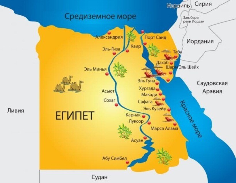 Где находится Египет: географическое положение на карте мира и Африки
