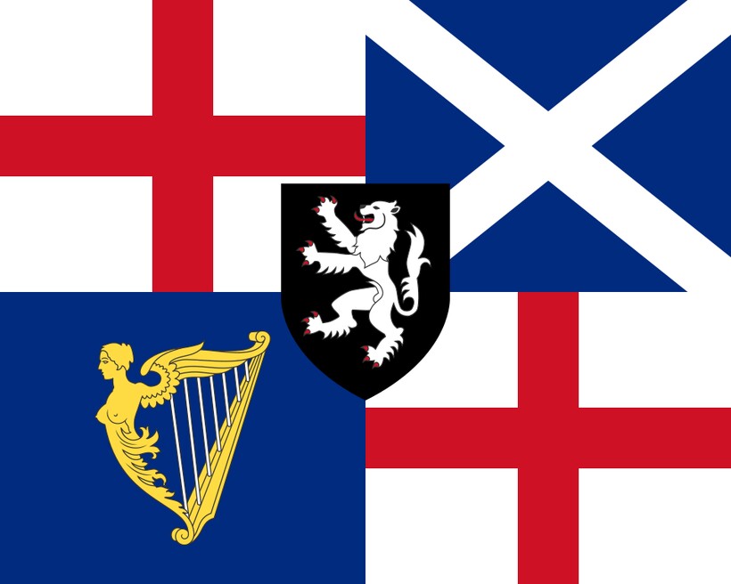 Флаг с гербом Оливера Кромвеля