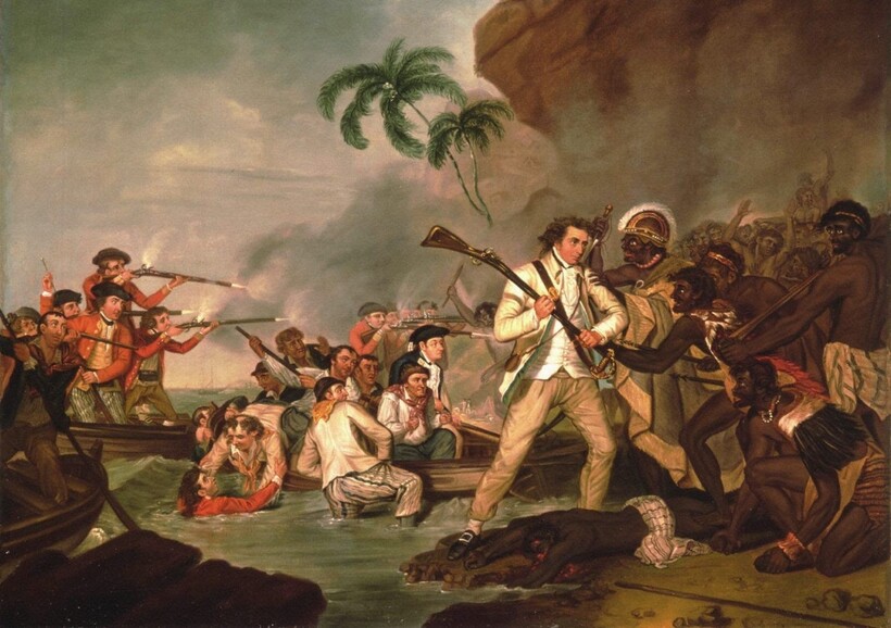 Нападение гавайских туземцев на Джеймса Кука