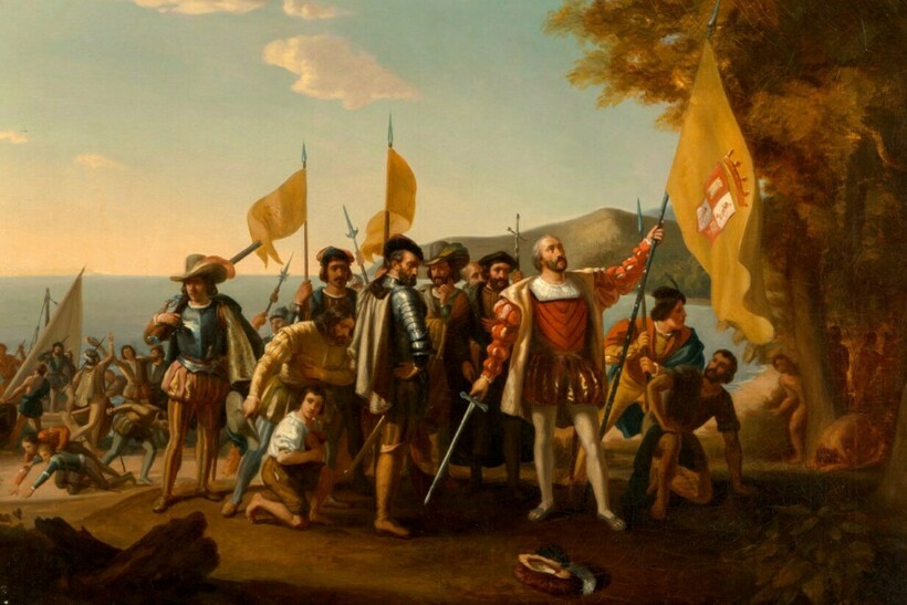 Картина «Высадка Колумба в Америке» Дж. Вандерлина