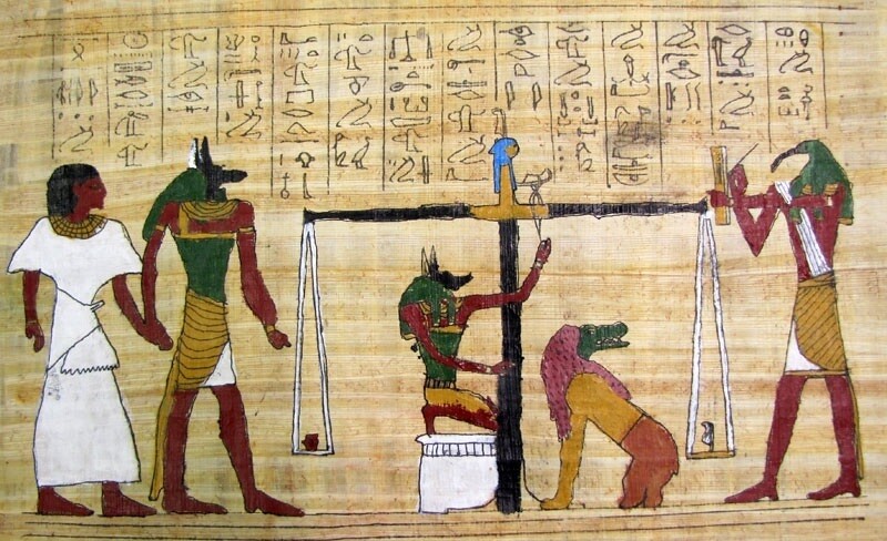 Боги Египта взвешивают сердце умершего