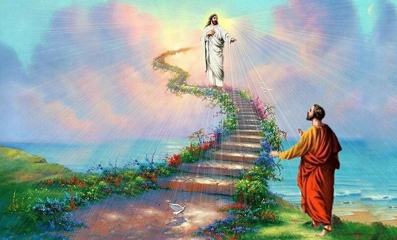 Иисус приглашает верующего проследовать в рай