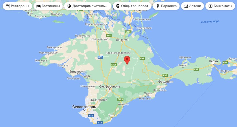 Карта Крымского полуострова 2023