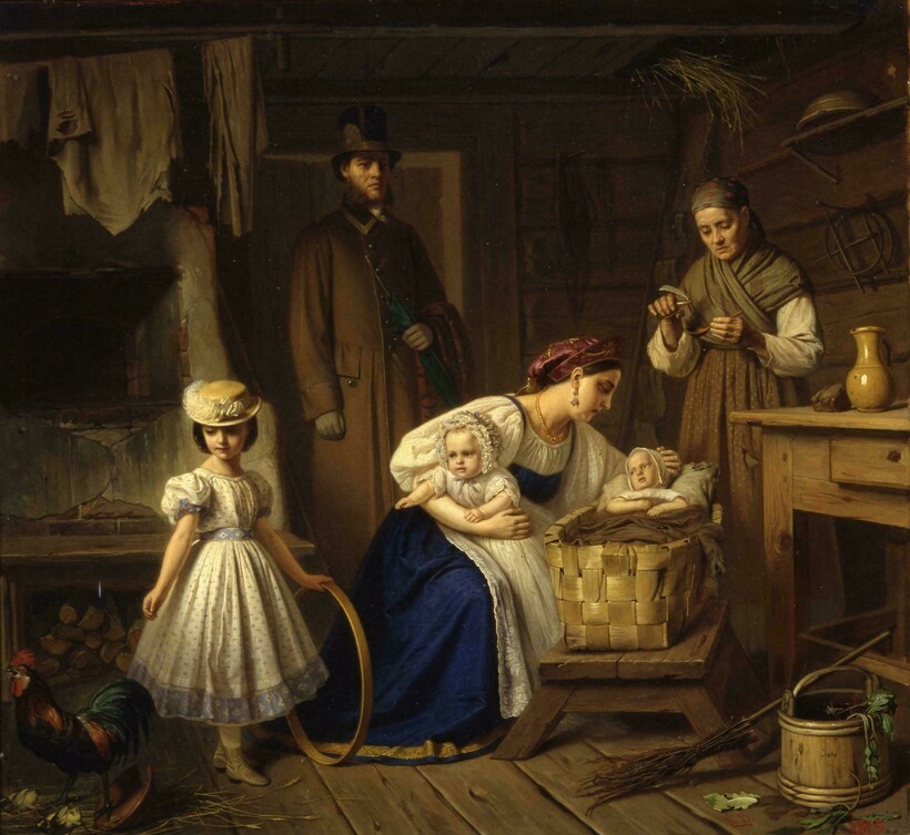 «Кормилица, навещающая своего ребенка», 1860-е. К. Б. Вениг «Кормилица, навещающая своего ребенка», 1860-е. К. Б. Вениг
