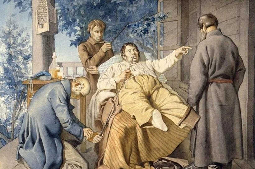 «Отдых помещика», 1853 год. Константин Трутовский «Отдых помещика», 1853 год. Константин Трутовский