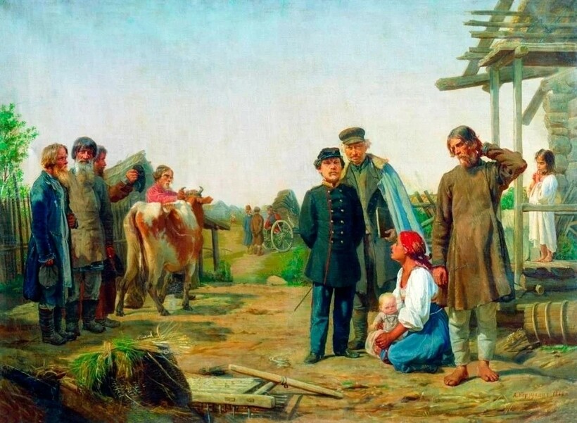 «Сбор недоимок», 1868 год. Алексей Корзухин «Сбор недоимок», 1868 год. Алексей Корзухин
