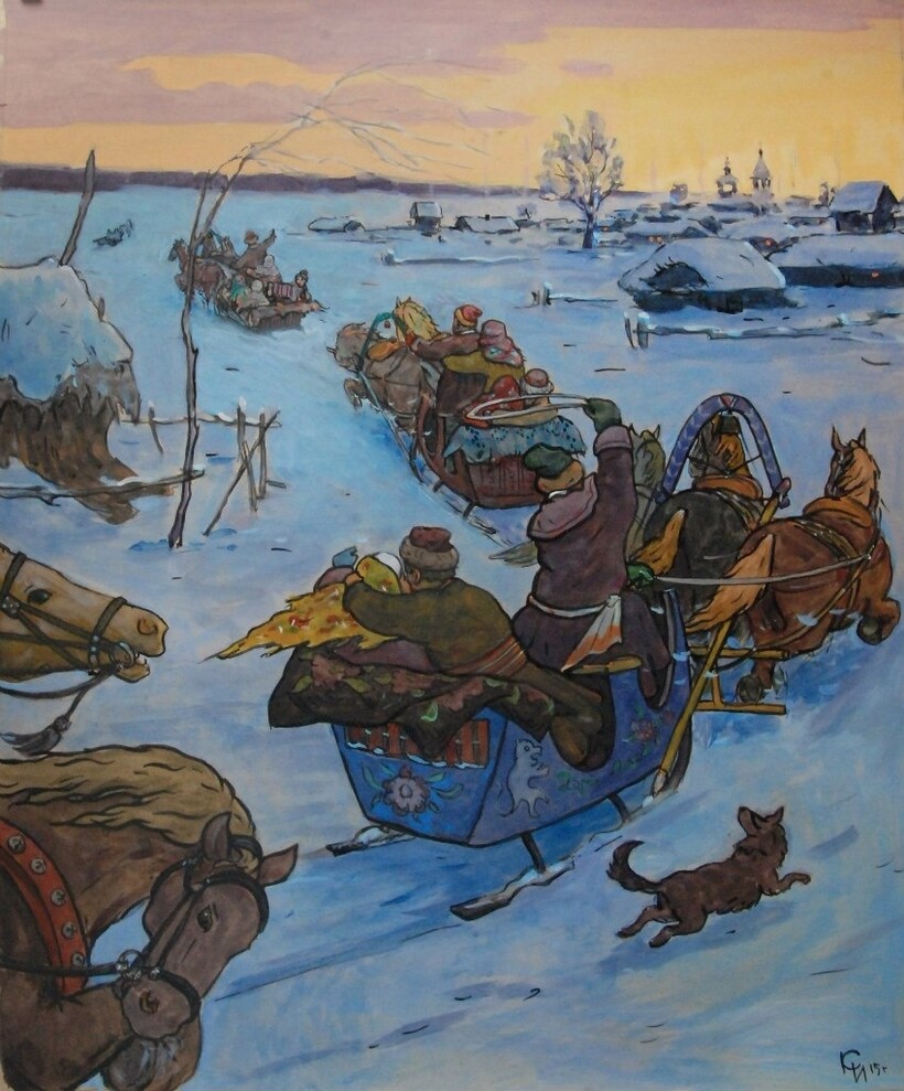 Картина «Катание на тройках», Иван Кириллов/vk.com/kirillov_art Картина «Катание на тройках», Иван Кириллов/vk.com/kirillov_art