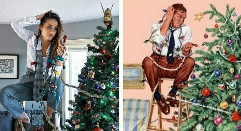 Блог - Девушка переосмыслила винтажные открытки в духе нашего времени Девушка переосмыслила винтажные открытки в духе нашего времени