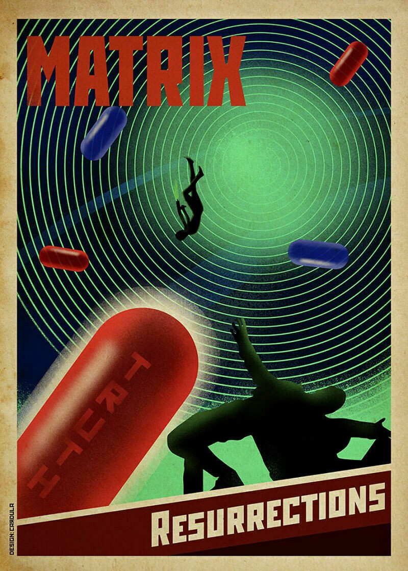 «Матрица» и другие: художник создал 12 постеров к фильмам в стиле советских плакатов