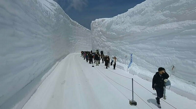 Туннель из снега: 16 фото о том, как выглядит самая снежная дорога планеты