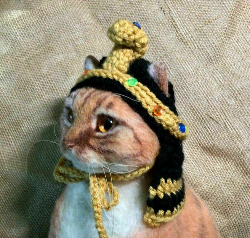 14 смешных шляп для кошек, которые вяжет одна рукодельница