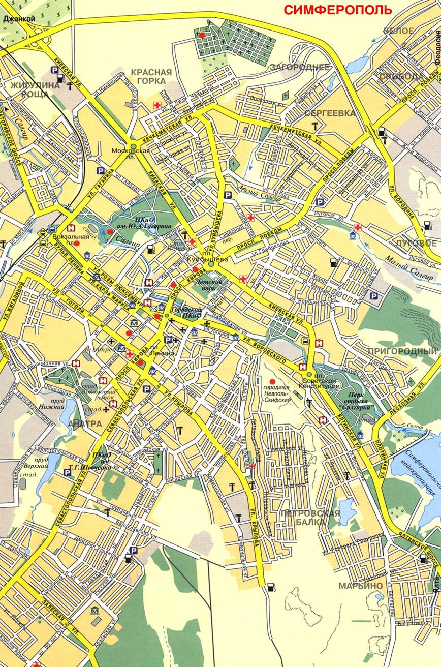 Карта симферополя автомобильная