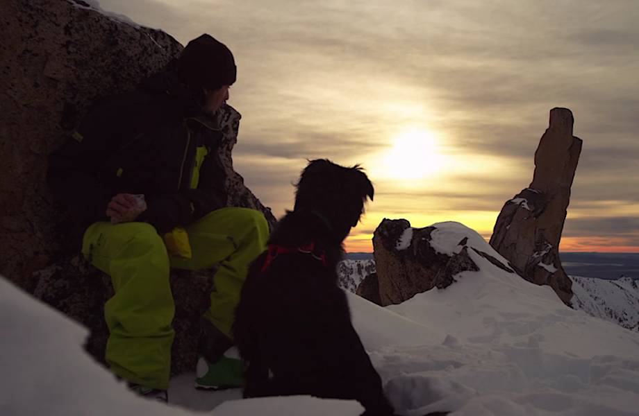 Видео: Удивительное путешествие лыжника вместе с его собакой в заснеженных горах Аргентины