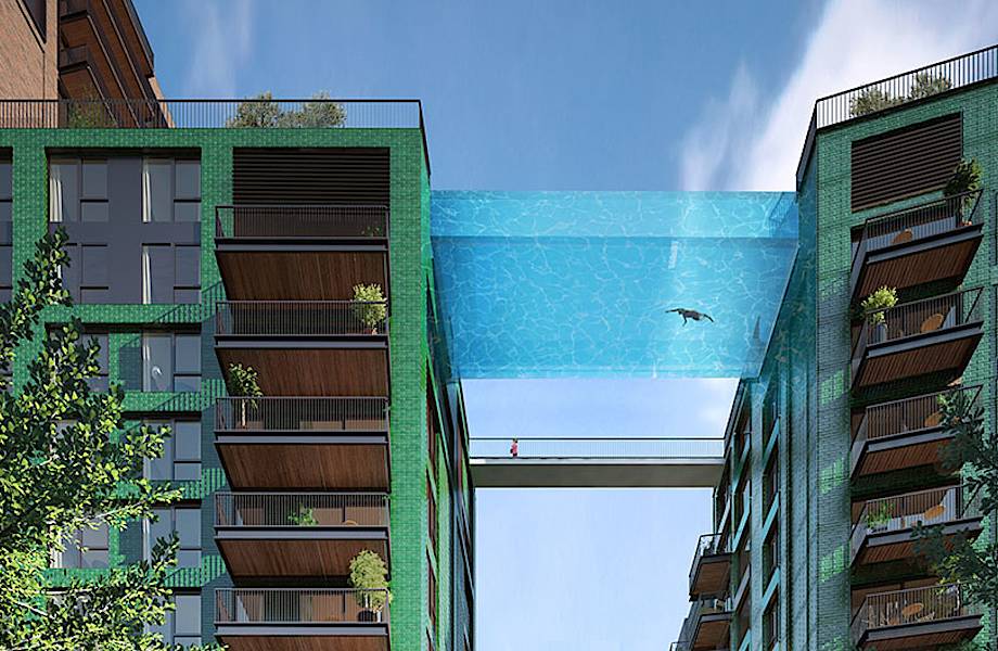 В Лондоне построят «небесный бассейн» со стеклянным дном на высоте 35 м над землей!