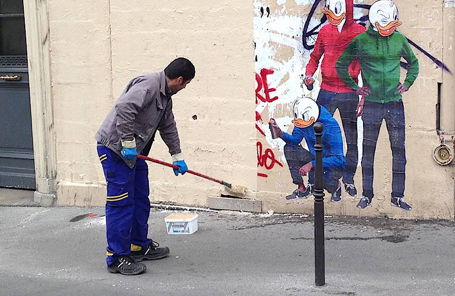 Художник, увидев как уборщик закрашивает его рисунок, сделал нечто невероятное!