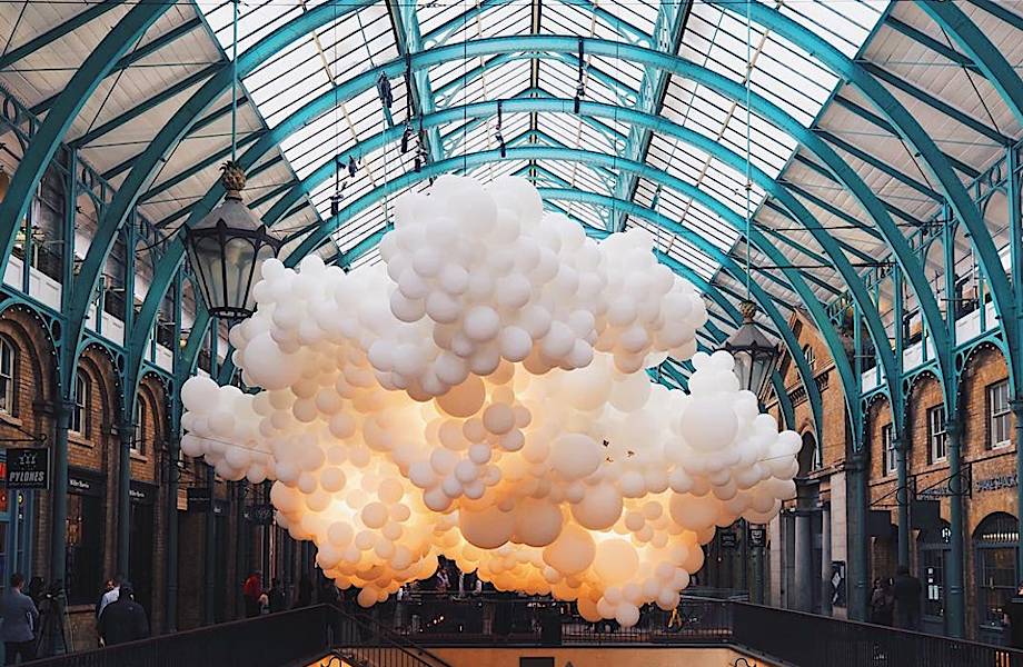 100 000 воздушных шаров внутри лондонского рынка Ковент-Гарден. Это нереально красиво!