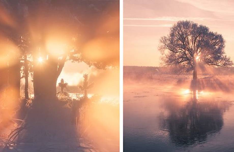Белорусский фотограф просыпается рано утром, чтобы запечатлеть неповторимую красоту зимы