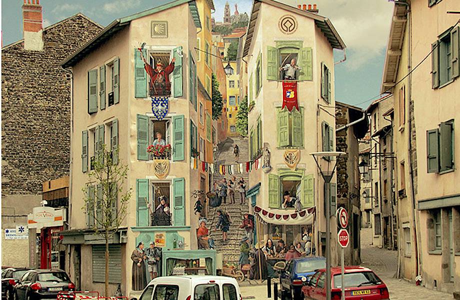 Художник превращает скучные городские стены в яркие, динамические сценки