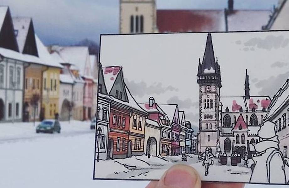 Австралиец путешествует по Европе и рисует каждый город, который посещает