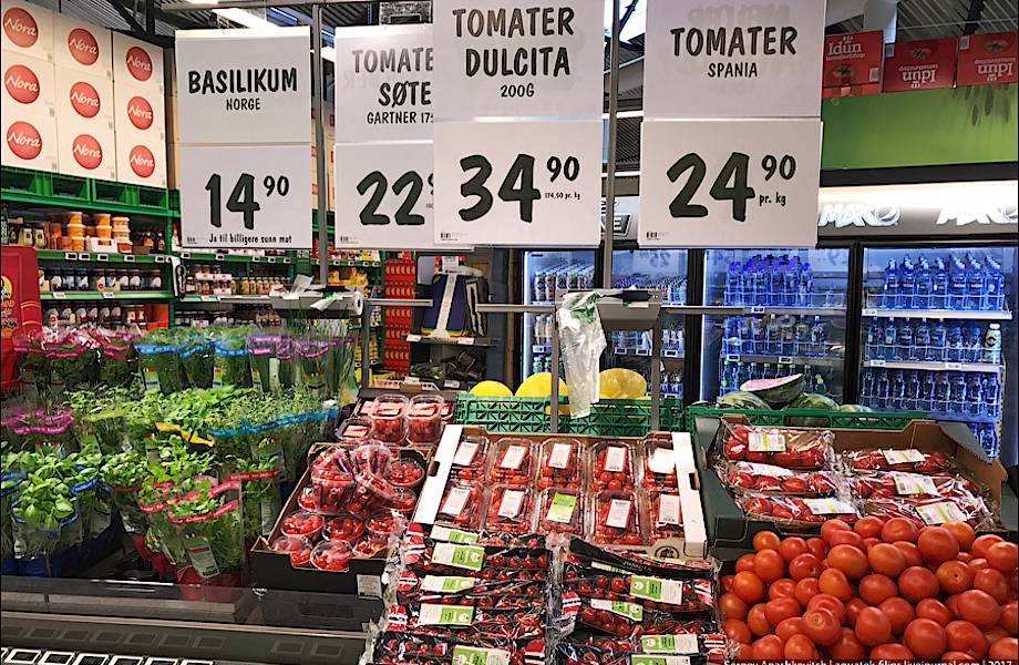 Про адские цены на овощи в Норвегии