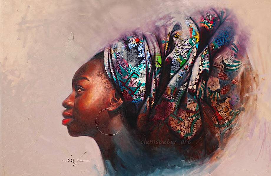 Нигерийский художник создает потрясающие реалистичные портреты своих соотечественниц