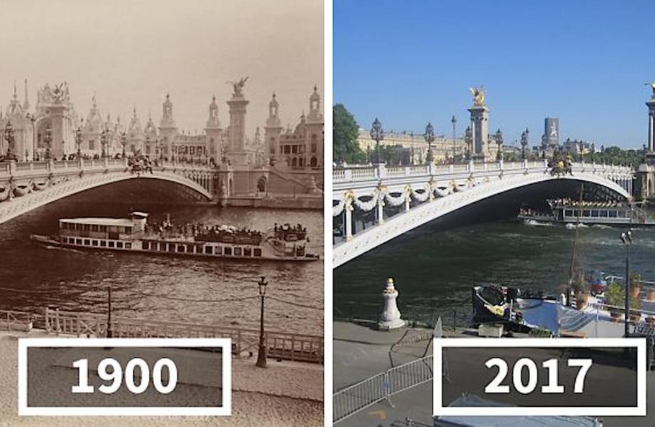 Фотографии «до и после», демонстрирующие, как изменился Париж за последние 100 лет