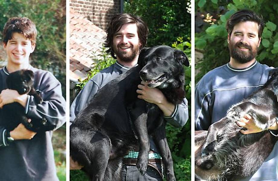 Много лет спустя: трогательные фотографии людей с их собаками 