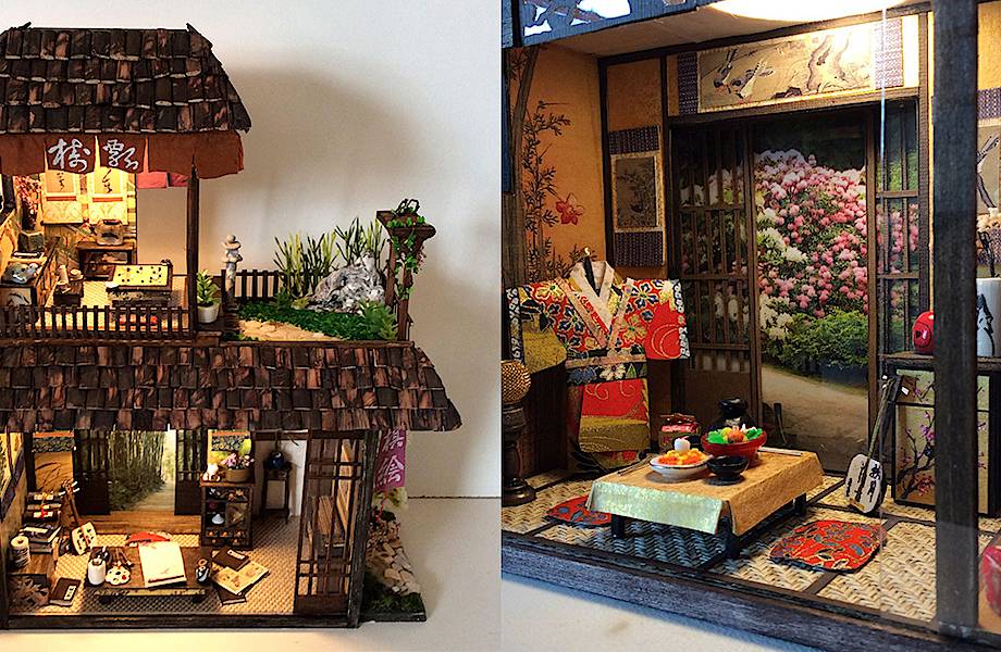 Художник создает миниатюры японских домов, наполненные традиционными деталями
