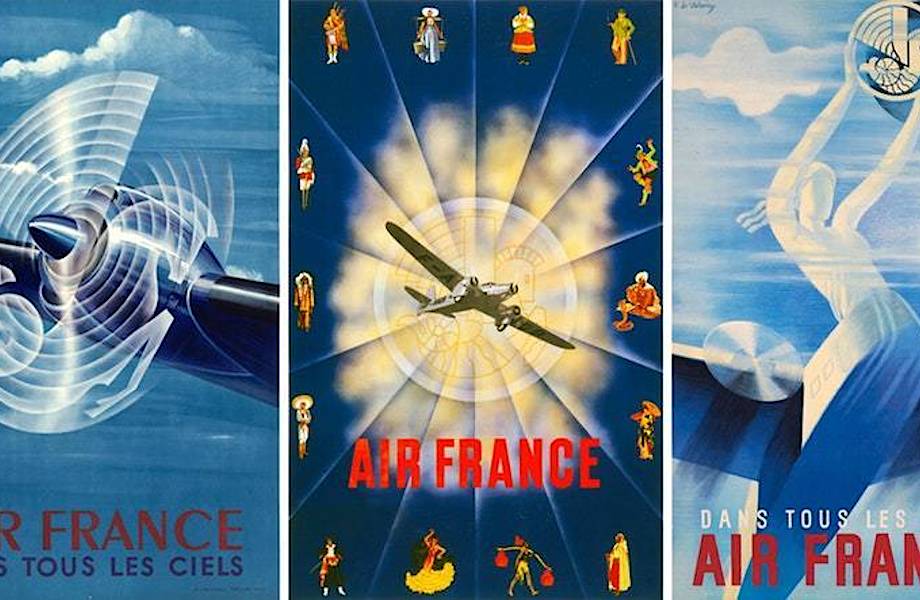 Самые красивые винтажные постеры Air France от известнейших художников Франции 60-х