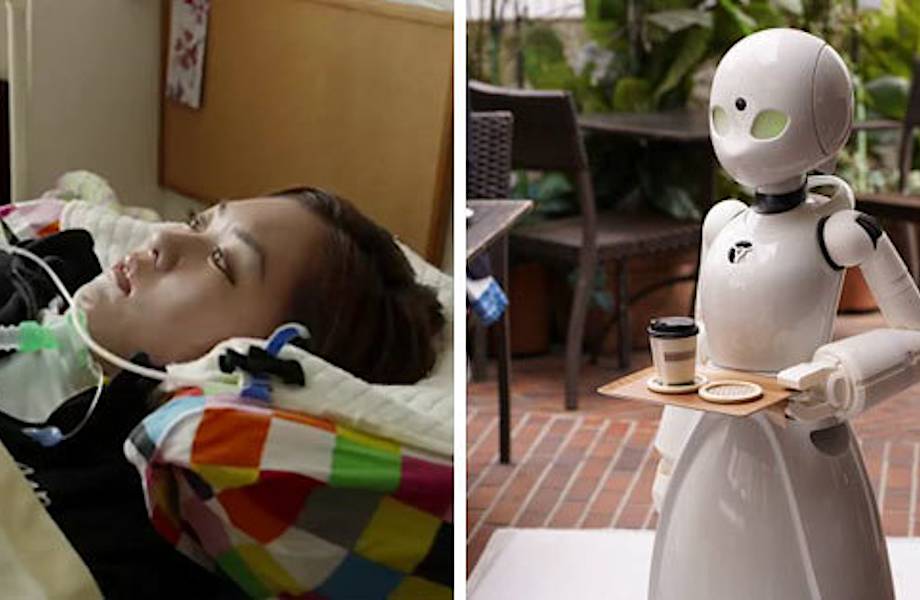 Японское кафе нашло способ брать на работу официантами парализованных людей 