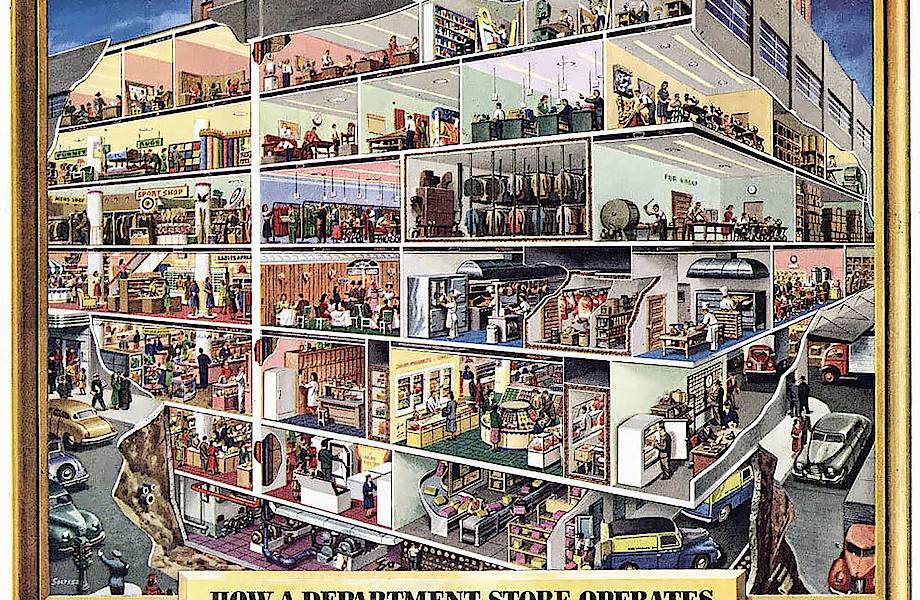 Гениальные рекламные иллюстрации о жизни в Америке в середине XX века 