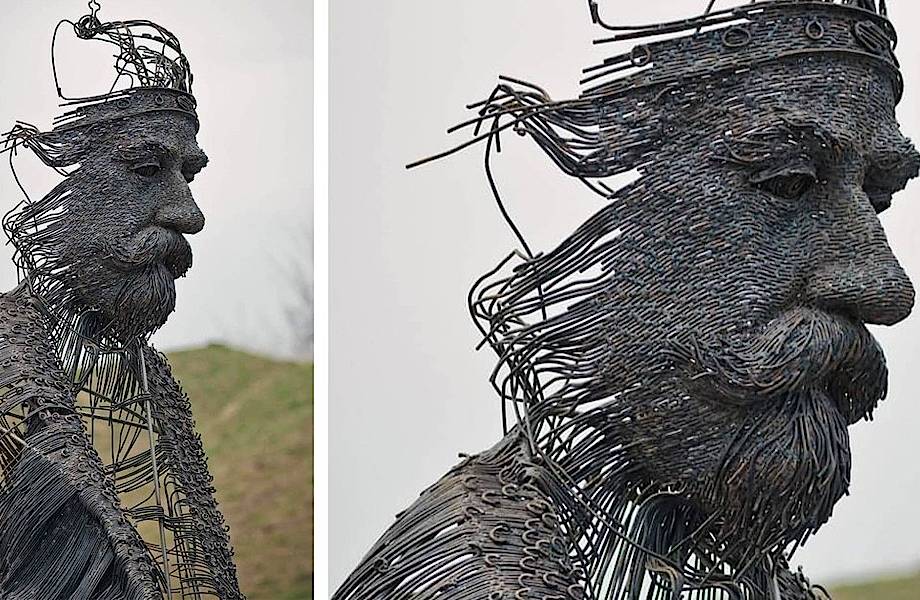 Скульптор делает потрясающие портреты исторических деятелей из металлических проводов