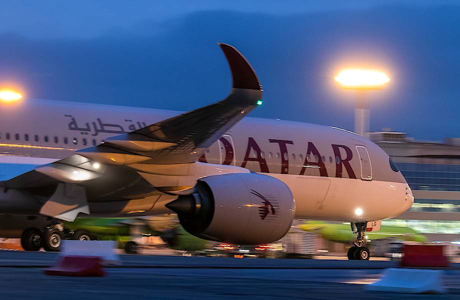 Airbus A350-900 авиакомпании Qatar Airways совершил свой первый рейс из Дохи в Москву