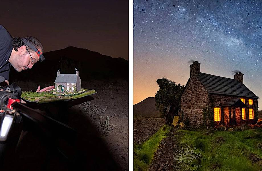 Фотограф снимает поддельные пейзажи с помощью настоящего Млечного Пути