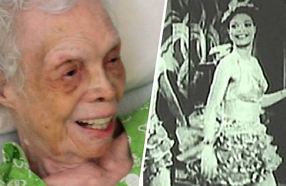 Видео: 102-летняя танцовщица впервые увидела себя на экране